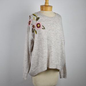 Silverflint Embroidered Alpaca Beige Sweater M